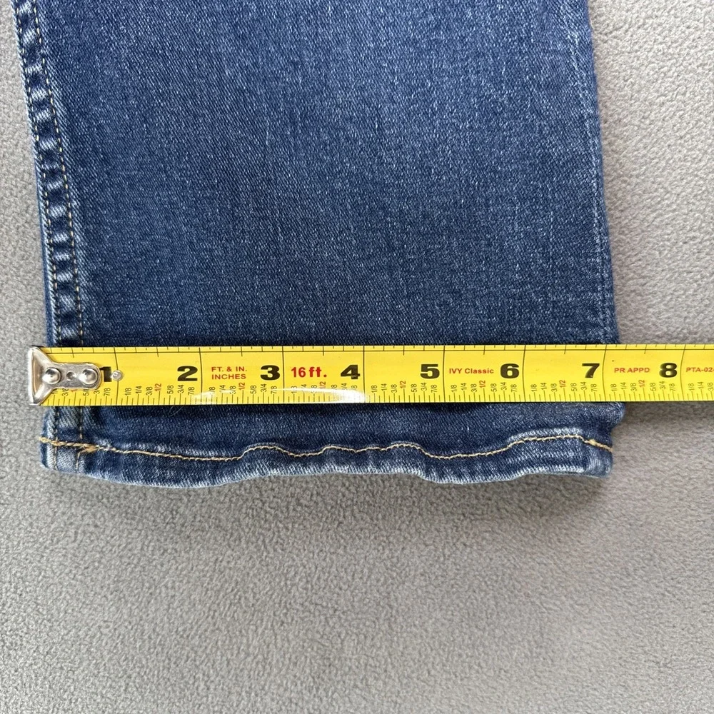 NoEnd Denim Jeans Womens 24 Blue Kick Flare Mid Rise Medium Wash USA Made‎